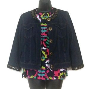 Focus 2000 Denim Embellished Jean Jacket